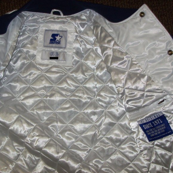 CHICAGO BEARS Starter WHITE & BLUE Jacket  3X 4X - Picture 8 of 12